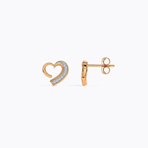 Glittering Heart Diamond Stud Earrings Glittering Heart Diamond Stud Earrings